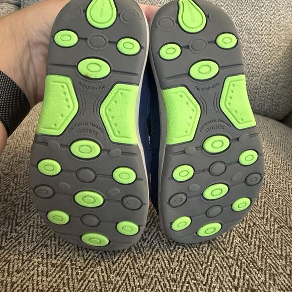 Stride Rite SRT Wade Boys 8 Toddler Washable Water Shoes Sandals Navy Neon Green - Picture 8 of 9